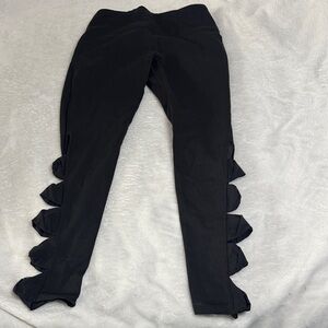 Victoria's Secret Black Leggings with Ruffle Detail
